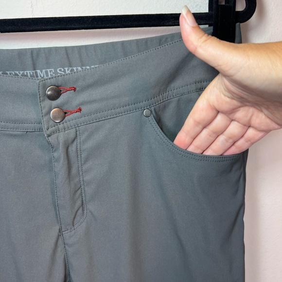 Toad & Co Womens Flextime Skinny Pants Gray Mid Rise Stretch Nylon Outdoor Sz 12 - Picture 2 of 14